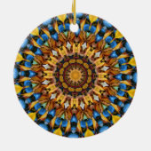 Blätter und Kieselsteine Mandala 02 Keramikornament (Hinten)