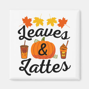 Blätter und Latte Herbst Herbst Magnet