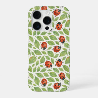 Blätter und Marienkäfer iPhone 16 Pro Hülle
