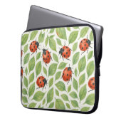 Blätter und Marienkäfer  Laptopschutzhülle (Vorderseite Links)