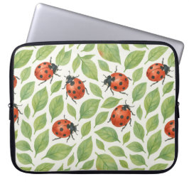 Blätter und Marienkäfer Laptopschutzhülle