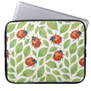 Blätter und Marienkäfer  Laptopschutzhülle