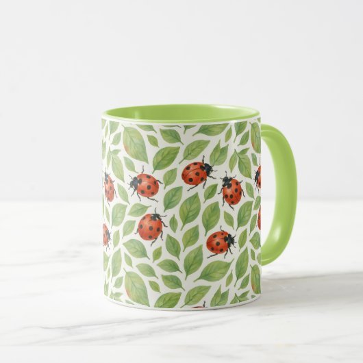 Blätter und Marienkäfer  Tasse (VorderseiteRechts)