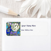 Blätter und Mond - Blaue Wasserfarben (Insitu)