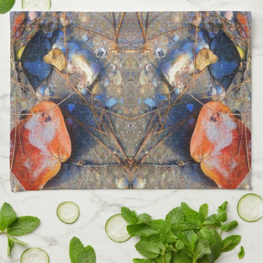 Blätter und Muscheln Muster II Geschirrtuch (Gefaltet)