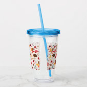 Blätter und Muster für Igel im Herbst Acryltrinkbecher (Links)