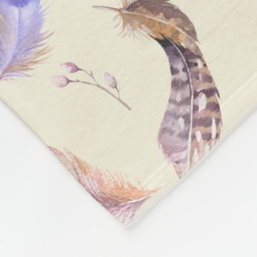 Blätter und Muster für Wasserfarben Fleecedecke (Ecke)