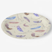 Blätter und Muster für Wasserfarben Pappteller (Schrägansicht)