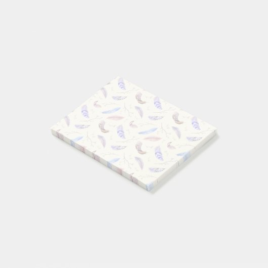 Blätter und Muster für Wasserfarben Post-it Klebezettel (angewinkelt)