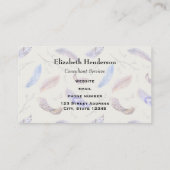 Blätter und Muster für Wasserfarben Visitenkarte (Rückseite)