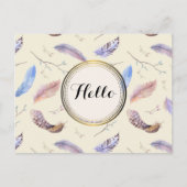 Blätter und Muster für Wasserfarbenfedern Postkarte (Vorderseite)