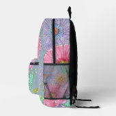 Blätter und Name für Aquarellblüten Bedruckter Rucksack (Rechts)