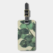 Blätter und Niederlassungen auf Sahnehintergrund Gepäckanhänger (Vorderseite vertikal)