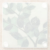 Blätter und Niederlassungen auf Sahnehintergrund Glasuntersetzer (Rückseite)