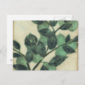 Blätter und Niederlassungen auf Sahnehintergrund Postkarte (Vorne/Hinten)