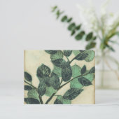 Blätter und Niederlassungen auf Sahnehintergrund Postkarte (Stehend Vorderseite)