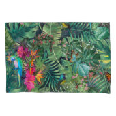 Blätter und Parrods für tropische grüne Pflanze Kissenbezug (Vorderseite)