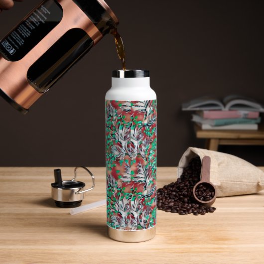 Blätter und Pflanze - Modernes Musterdesign Trinkflasche (Kaffee)
