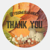 Blätter und Pilze CUSTOM Vielen Dank Runder Aufkleber (Vorderseite)