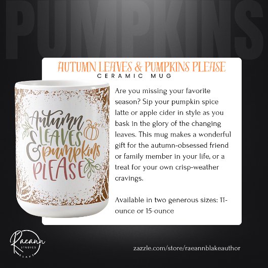 Blätter und Pumpen  Autmn Bitte Keramik Tasse