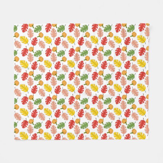 Blätter und Pumpkins Fleecedecke (Vorderseite (Horizontal))