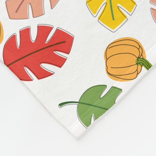 Blätter und Pumpkins Fleecedecke (Ecke)