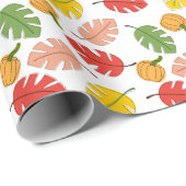 Blätter und Pumpkins Geschenkpapier (Rolleneckpunkt)