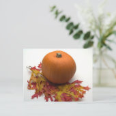 Blätter und Pumpkins Postkarte (Stehend Vorderseite)