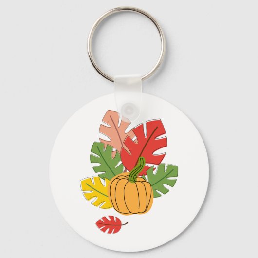 Blätter und Pumpkins Schlüsselanhänger (Vorderseite)
