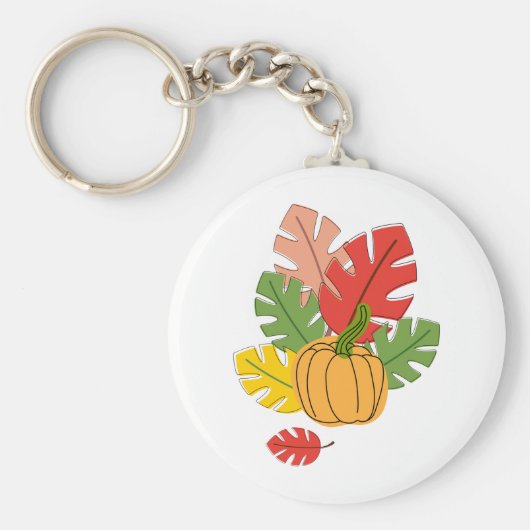 Blätter und Pumpkins Schlüsselanhänger (Vorne)