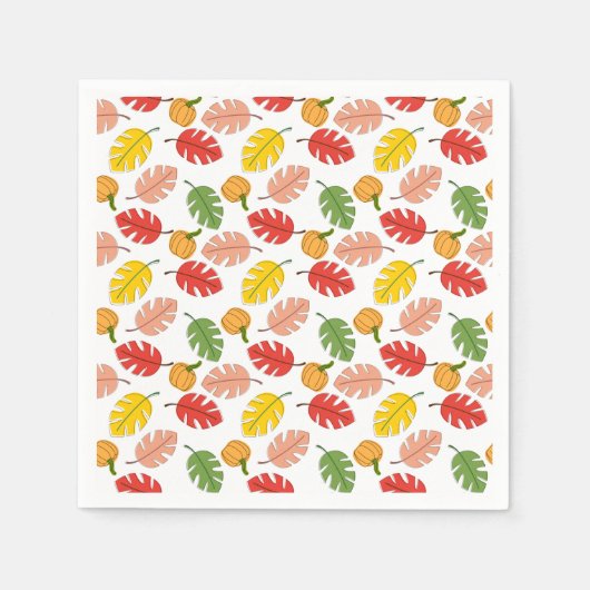 Blätter und Pumpkins Serviette (Vorderseite)
