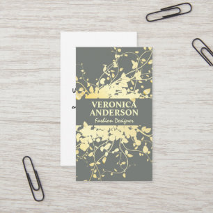 Blätter und Reben aus Gold Visitenkarte
