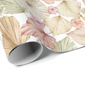 Blätter und Rose der Aquarellpalme Geschenkpapier (Rolleneckpunkt)