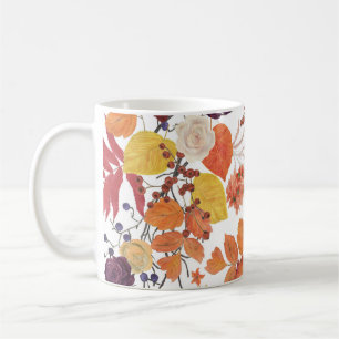 Blätter und Rose für die Wasserfarbe im Herbst Kaffeetasse