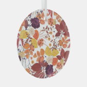 Blätter und Rose für die Wasserfarbe im Herbst Ornament Aus Glas (Vorderseite Rechts)