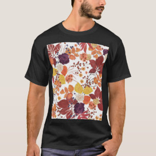 Blätter und Rose für die Wasserfarbe im Herbst T-Shirt
