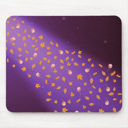 Blätter und Rose mit blauer Maus Mousepad (Vorne)