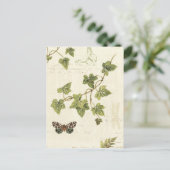 Blätter und Schmetterling Postkarte (Stehend Vorderseite)