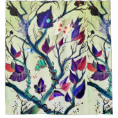 Blätter und Schmetterlinge Duschvorhang (Vorderseite)