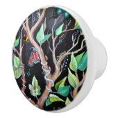 Blätter und Schmetterlinge Keramikknauf (Rechts)