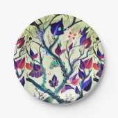 Blätter und Schmetterlinge Pappteller (Vorderseite)