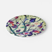 Blätter und Schmetterlinge Pappteller (Schrägansicht)