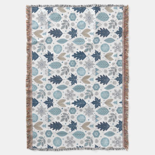 Blätter und Schneeformen im Winter Decke (Vorderseite Vertikal)