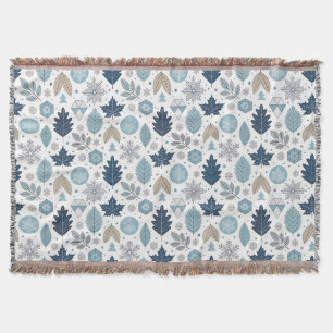 Blätter und Schneeformen im Winter Decke