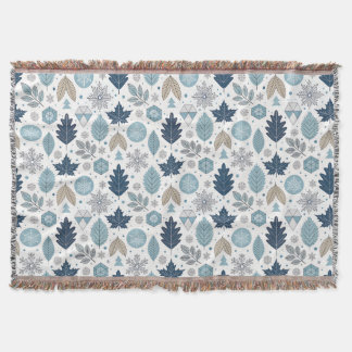 Blätter und Schneeformen im Winter Decke