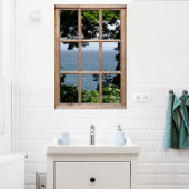 Blätter und Seeblick-Illusion aus einem Imitat-Fen Poster