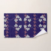 Blätter und Sternchen Navy Blau  Badhandtuch Set (Handtuch)