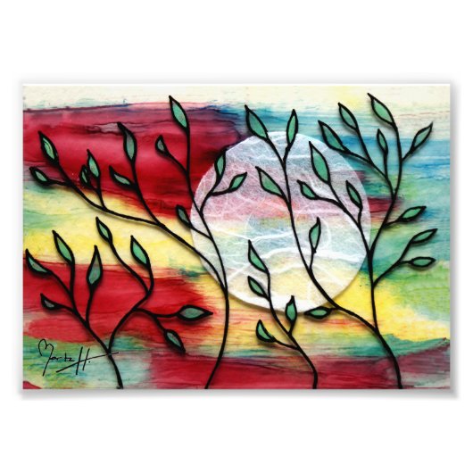 Blätter und transparente Farbschichten Fotodruck (Vorne)