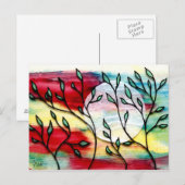 Blätter und transparente Farbschichten Postkarte (Vorne/Hinten)