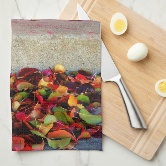 Blätter und Türe Küchentuch (Viertel Falte)